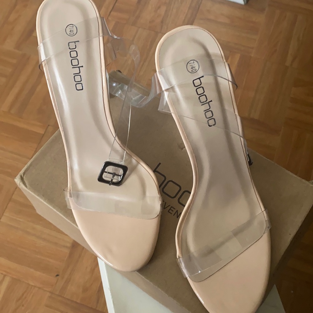 Clear Block Heel Barley There Heels